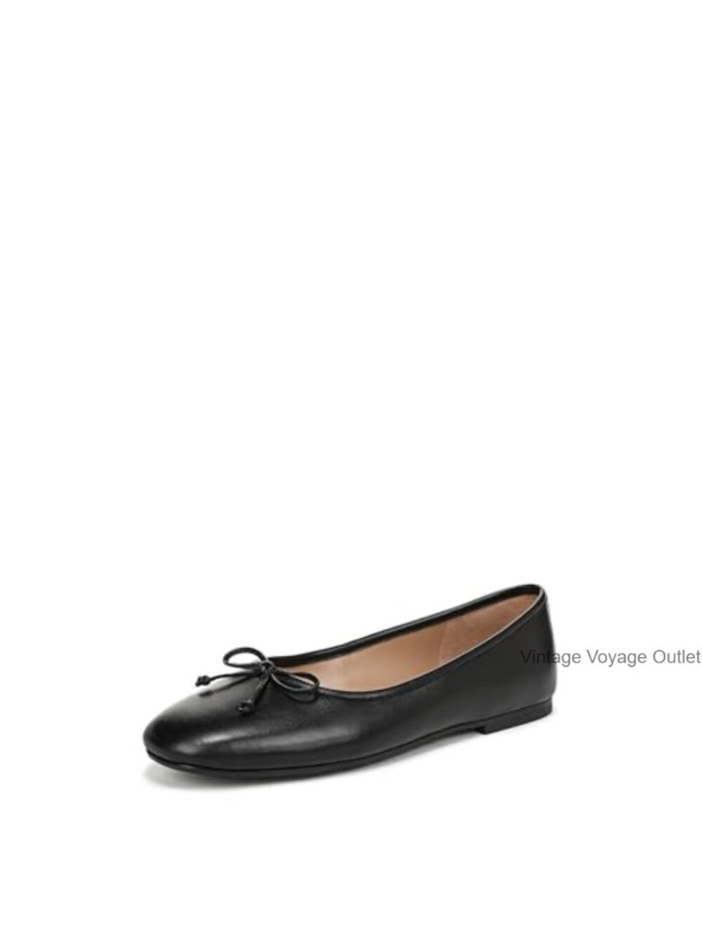 Alie Ballet Flats Leather Slip On Round Toe Bow Detail Casual Formal